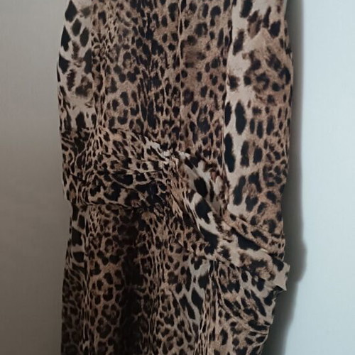 Wallis Midi Leopard Dress Sleeveless New with Waist Tie and Ruffles