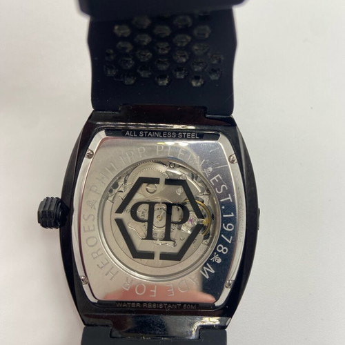 Philipp Plein Skeleton Automatic ρολόι σαν καινούργιο με πολύχρωμους κρυστάλλους