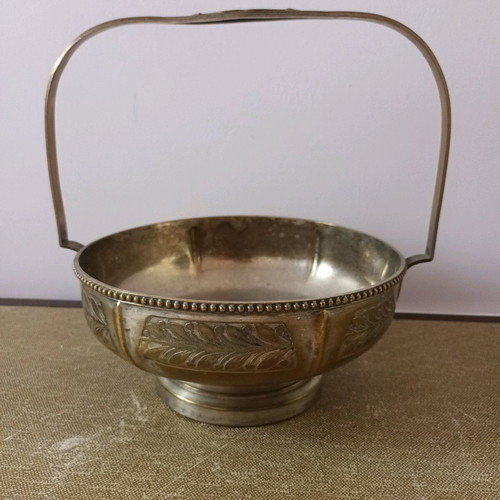 Silver-plated antique fondue bowl like new