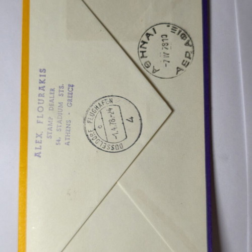 Collectible Lufthansa first flight envelope Athens-Munich-Dusseldorf, new