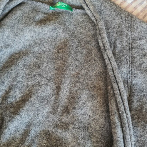 Benetton grey bolero cardigan with long ties