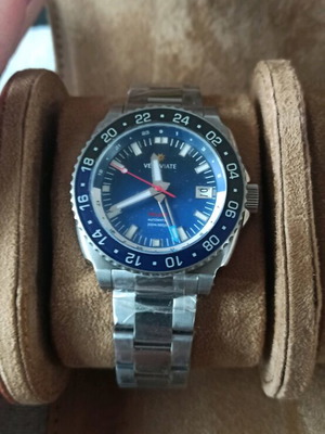 Vesuviate GMT Volare Blue men's watch new, automatic, 200m water resistant