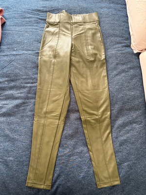 M&S leather-look pants new No 36 olive