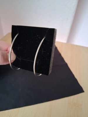 Medium Size Steel Hoop Earrings like new, silver