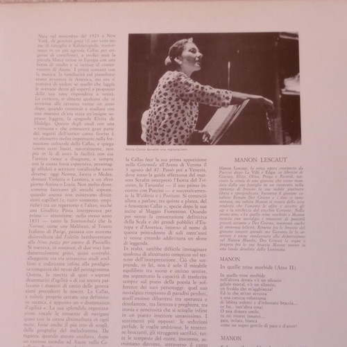 Maria Callas vinyl record like new, Puccini heroines