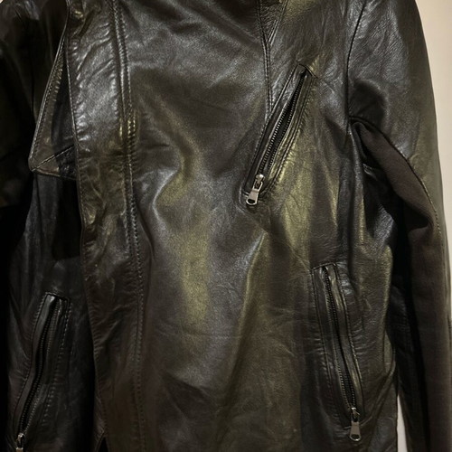 Leather jacket used, dark brown, Made in Italy, size XXXL