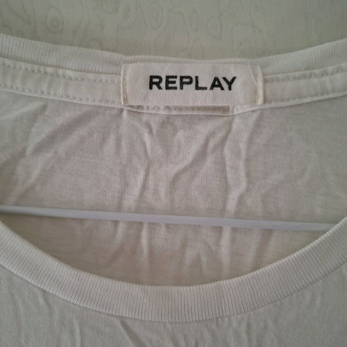 Replay short-sleeve t-shirt used, white, cotton, sizes S and M