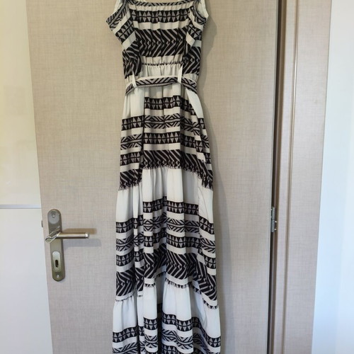 Maxi summer dress with ethnic geometric pattern one size like new