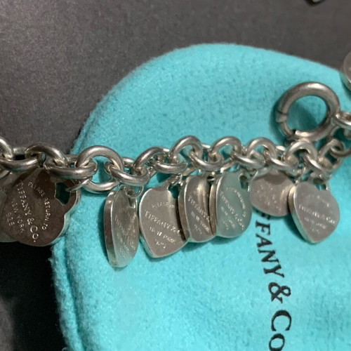 Tiffany & Co Return to Tiffany Heart Charm Bracelet 925 Silver used