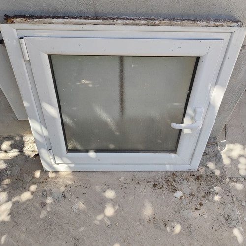 Aluminum window used, 73.5cm x 69cm, white, double glazed, ALUMIL