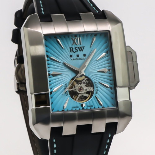 RSW RSWA152OH-SL-9AB men's automatic watch new, black and turquoise