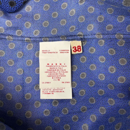 Marni Polka Dot Silk Shirt size S like new, blue