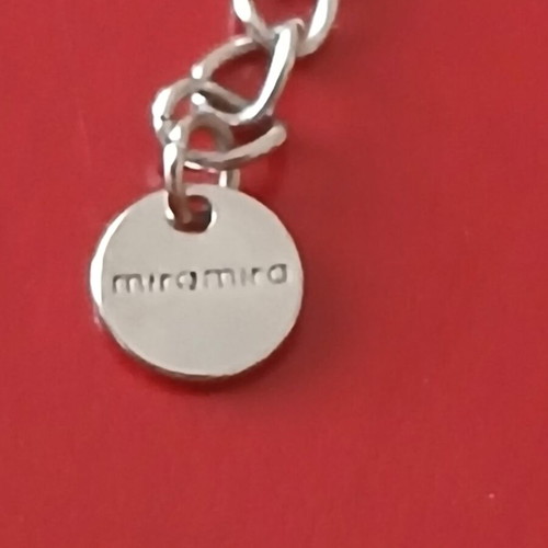 Steel stainless necklace with genuine pearl, 42 cm, like new