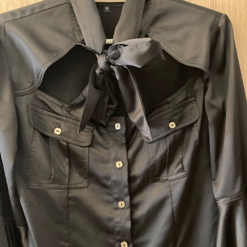 Satin shirt Tassos Mitropoulos like new, black, size S