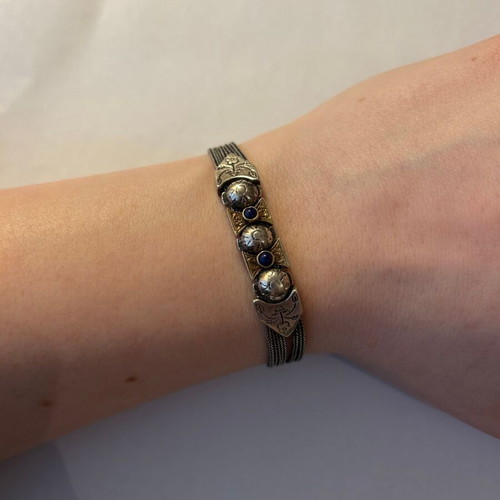 Silver and gold bracelet like new 925 and 22k
