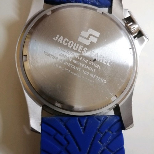 Jacques Farel watch with luminous hands and extra silicone strap