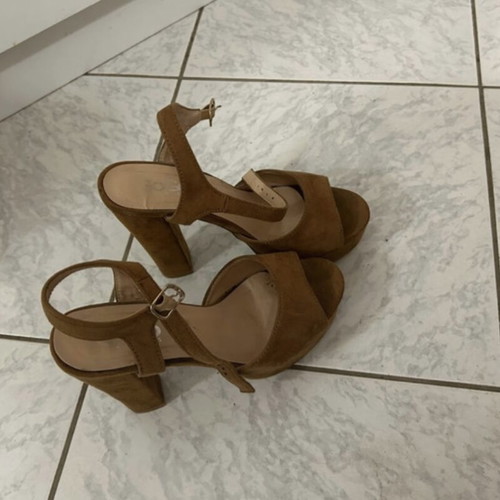 Camel high heels sandals size 37 used