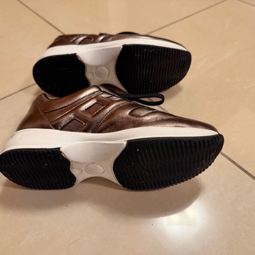 Δερμάτινα Παπούτσια Metallic Sneakers Toutounis Καινούργια, Καφέ Μέγεθος 36