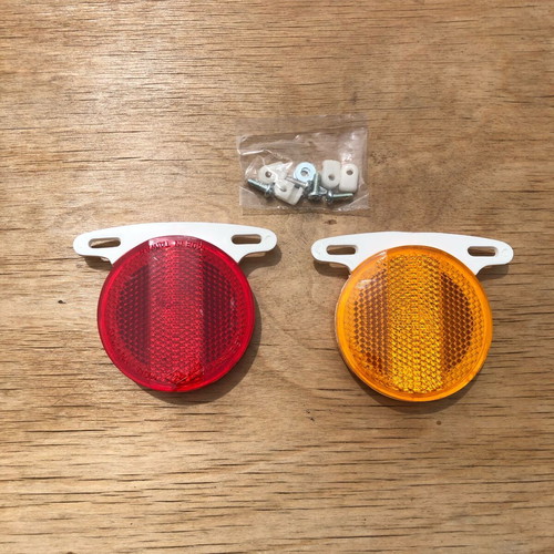 Bicycle spoke reflectors pair orange-red new