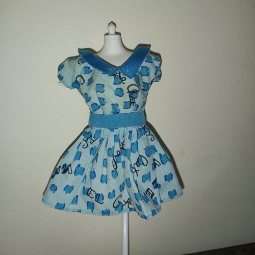 Barbie Style dress, blue floral