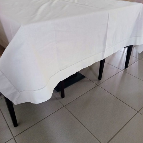 Vintage cotton tablecloth used with handmade edging