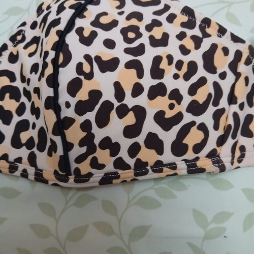 Bikini set, top small, bottom medium, black and beige