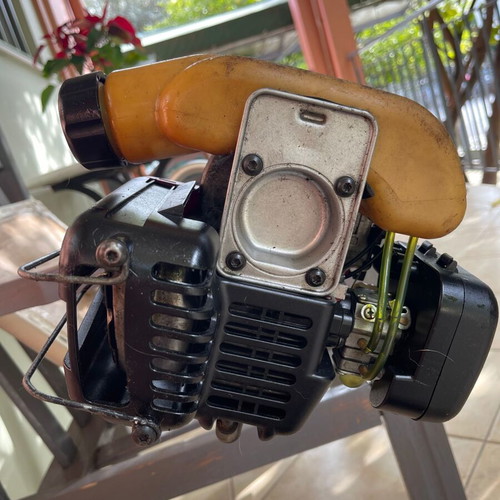 Homelite F3055 Petrol Lawn Mower used with accessories