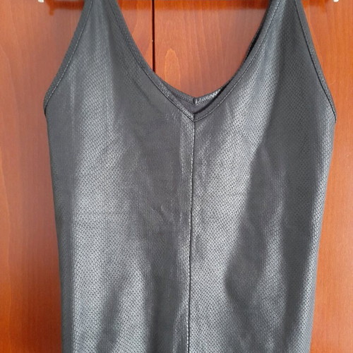 BSB leather-look tank top elastic new black size S