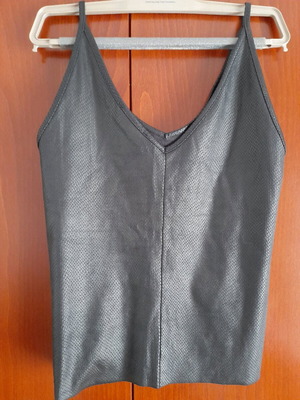 BSB leather-look tank top elastic new black size S