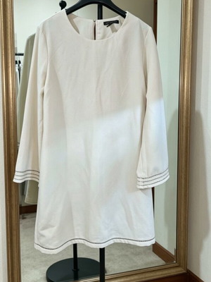 Mango dress like new with sleeve and hem details beige size M