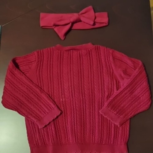 Baby set 2 pieces used, cardigan and headband