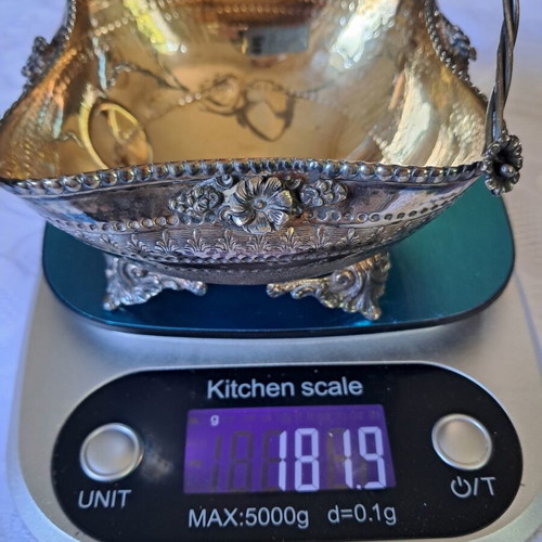 Silver basket 925, like new, gold-plated inside