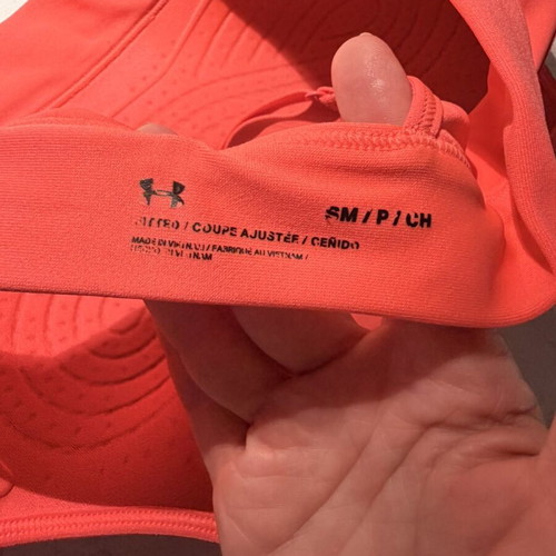 Under Armour Mid Sports Bra Coral Neon Size S like new