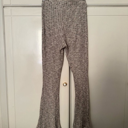 High-waisted pants H&M like new, beige ribbed fitted