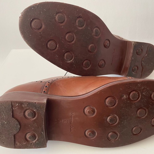 Massimo Dutti brown leather shoes size 43 like new