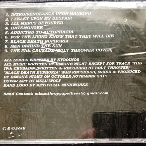 Misanthropy Apotheosis Black Death Euphoria CD new metal album 2018