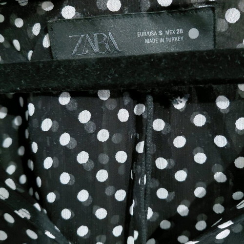 Zara blouse semi-transparent new, black, size S
