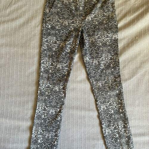 Atmosphere Textured Jacquard Brocade Trousers luxury size S black grey floral damask