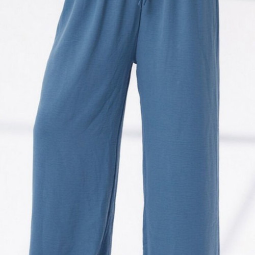 Flowy women's pants like new, blue ciel, elastic waist with drawstring