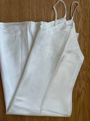 Nightgown white satin vintage used, size S