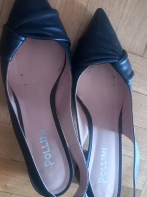 Slingback γόβες μαυρες δέρμα 40 νούμερο pollini