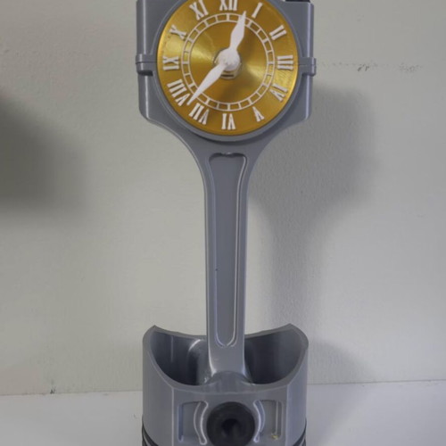Clock with piston and connecting rod new, analog table clock