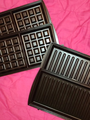 Replacement Plates Set for Toaster Waffle and Grill 22.5x13 cm like new