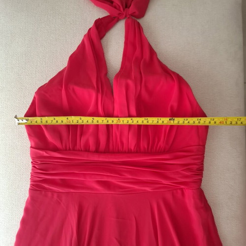 Angel Eye evening dress, fuchsia red with halter neck