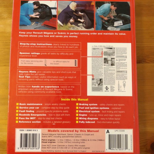 Haynes Service and Repair Manual για Renault Megane και Scenic μεταχειρισμένο