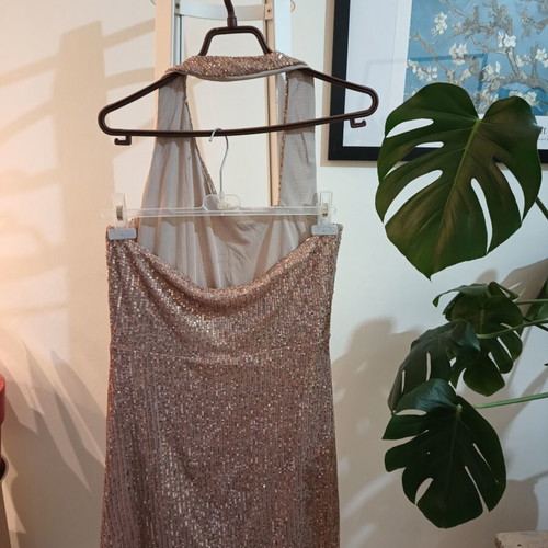 Sequin dress ASOS size 14 used beige