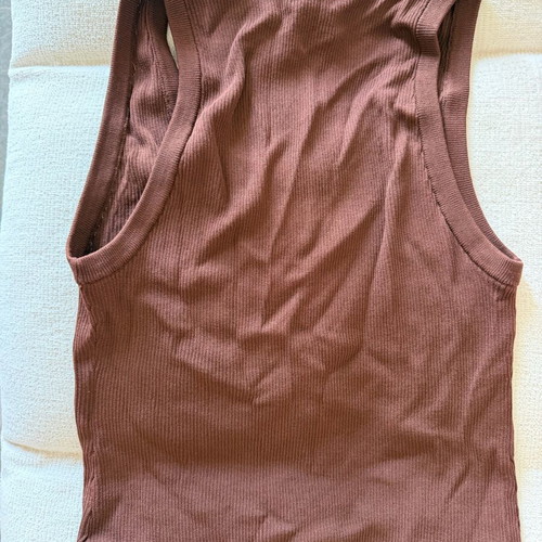 H&M tank top new with fringes brown, size S