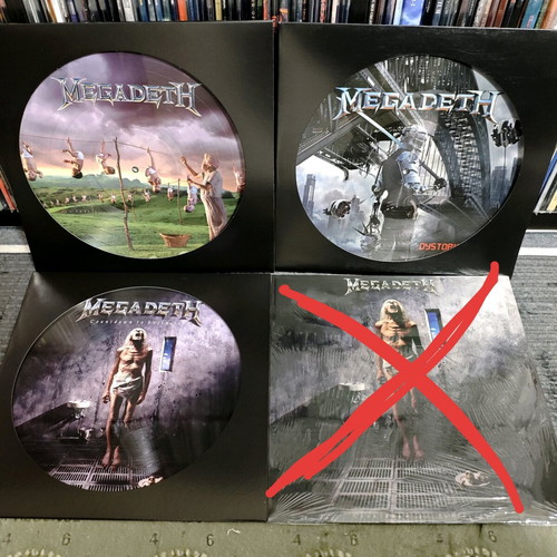 Megadeth Picture LPs Youthanasia, Dystopia, Countdown to Extinction new