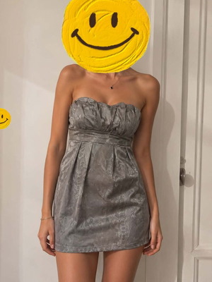Strapless dress Jennyfer like new, gray and beige, size L