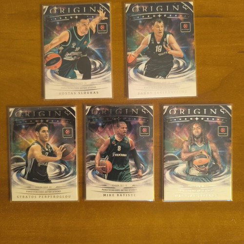 Panini Euroleague Origins 5 Panathinaikos basic cards like new